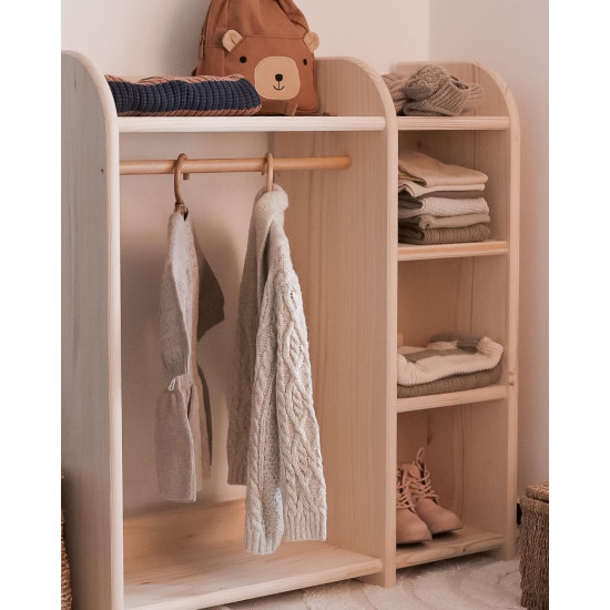 Kidozia MINI Garderobe Montessori Kleiderschrank für Kinder