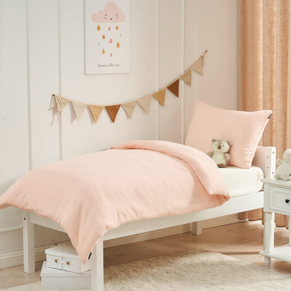 Kinderbettwäsche Bio-Musselin-Baumwolle 135 x 200 cm beige